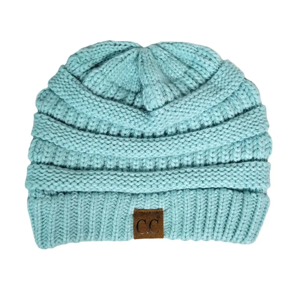 CC Resorts teal blue crochet knit beanie - Picture 1 of 4